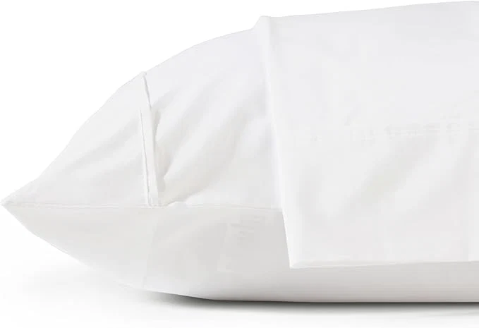 Top-Quality Linen Home Cotton Percale Pillowcases King Size Snow White 2 Pieces of Pillow Case Crisp and Cool Strong Bed Linen 20 inches X 40 inches Reliable