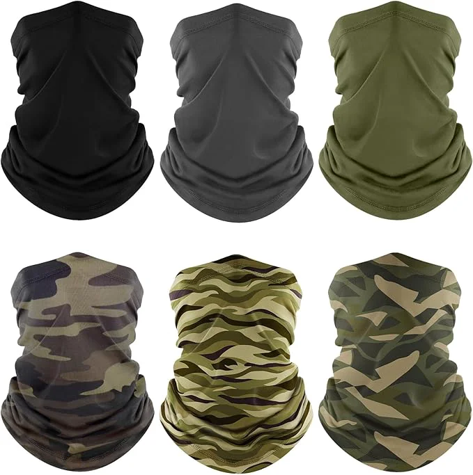Solid Fuinloth Neck Gaiter 6 Pack Cooling UV Protection Bandana Face Mask Gator Scarf Quality