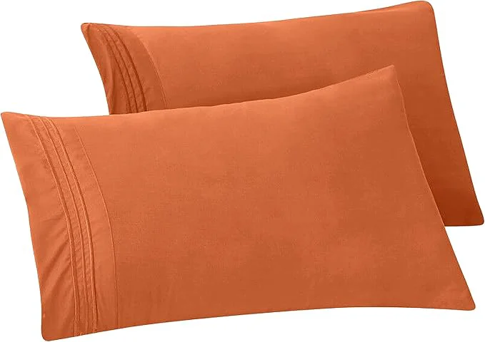 High-End Elegant Comfort Solid Pillowcases 1500 Premium Hotel Quality Microfiber – Smooth Weave Wrinkle and Fade Resistant Easy Slip-On 2-Piece Set King Pillowcase Coral Responsible
