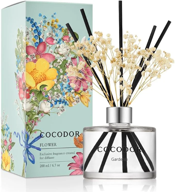Proven COCODOR Flower Reed Diffuser Set 6.7oz Gardenia Scent Diffuser Certified