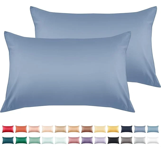 Secure Warmstar Cotton Pillow Cases King Size Set of 2 600 Thread Count Pillowcases 20×36 Inches Soft Long Staple Cotton Pillowcases Breathable with Envelope Closure Denim Blue Elegant