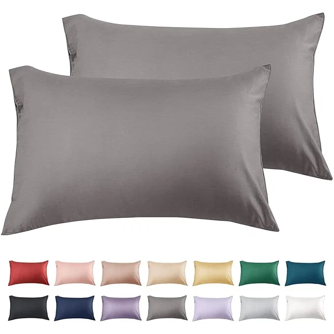Expertly Made Warmstar Cotton Pillow Cases Standard Size Set of 2 600 Thread Count Pillowcases 20×26 Inches Soft Long Staple Cotton Pillowcases Breathable with Envelope Closure Dark Grey Prestigious