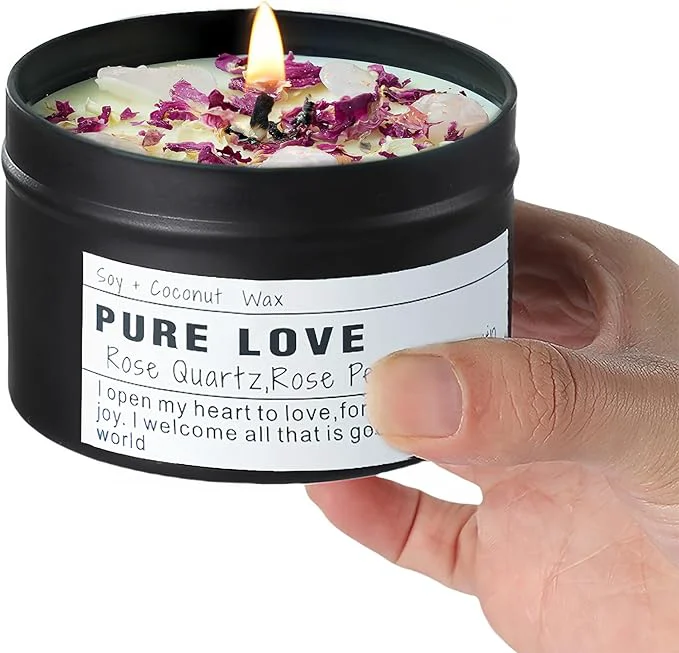 Authentic Crystal Candle Healing Energy Protection Gift Mindful Intentions Friend Casual