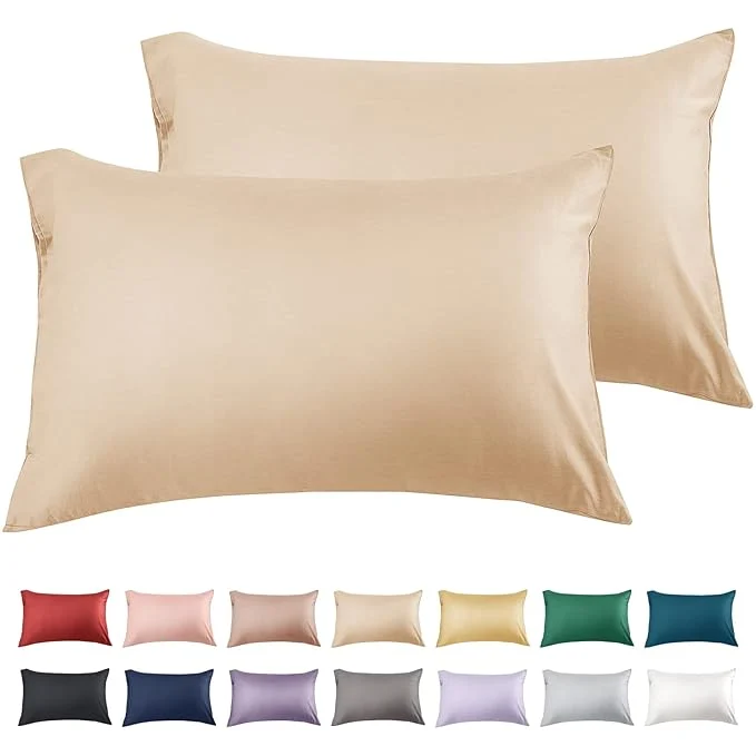 Official Warmstar Cotton Pillow Cases King Size Set of 2 600 Thread Count Pillowcases 20×36 Inches Soft Long Staple Cotton Pillowcases Breathable with Envelope Closure Khaki Enhanced