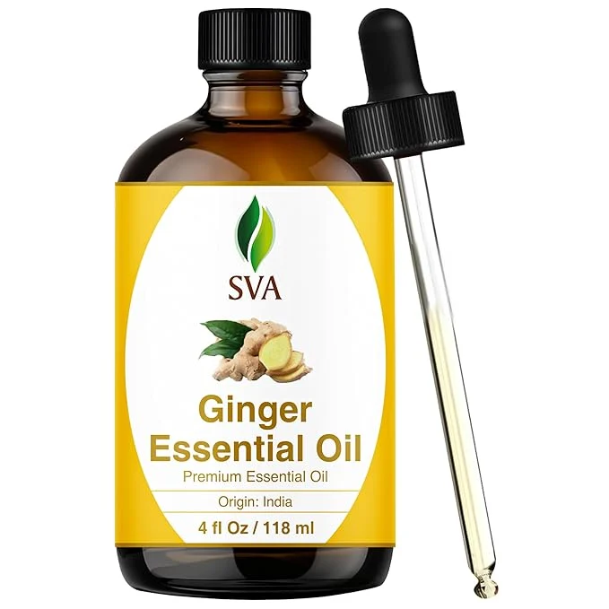 High-Performance SVA Ginger Essential Oil – 4 Fl Oz – Natural Ginger Oil Durable