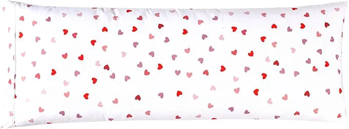 Recyclable Elegant Comfort Ultra Soft 1-Piece Set Hearts Print Pillowcases – 1500 Premium Hotel Quality Microfiber Soft and Smooth Hidden Zipper Closure 1-Piece Pillow Covers – Body Pillowcase Valentina Effective