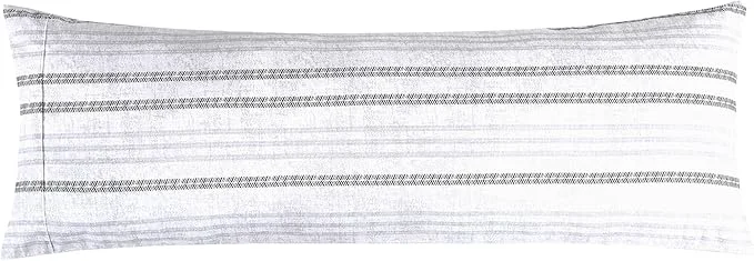 User-Friendly Elegant Comfort Ultra Soft 1-Piece Set Striped Print Pillowcases – 1500 Premium Hotel Quality Microfiber Soft and Smooth Hidden Zipper Closure 1-Piece Pillow Covers – Body Pillowcase Traci Gray Clean