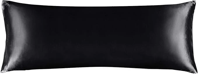 Lightweight BEDELITE Satin Body Pillow Cover Super Soft and Cooling Body Pillow Pillowcase for Hair and Skin Breathable Silky Full Long Pillowcase Cover 20 quot x54 quot Black Smart