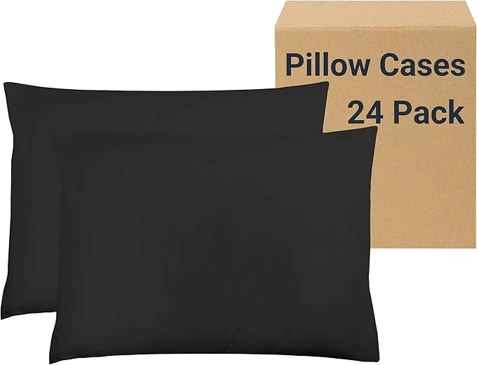 Trusted ZPECC Pillow Cases Bulk 24 Pack – King Pillowcases with Envelope Closure Soft Brushed Microfiber Pillow Cover for Hotel Airb amp bs Hospital Bedding Essential Black World-Class