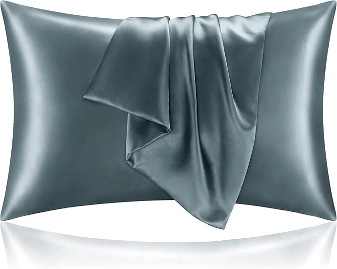 Practical BEDELITE Satin Pillowcase for Hair and Skin Super Soft and Cooling Similar to Silk Pillow Cases 2 Pack with Envelope Closure Gift for Women Men 20 quot x30 quot Queen Size Space Grey Authentic