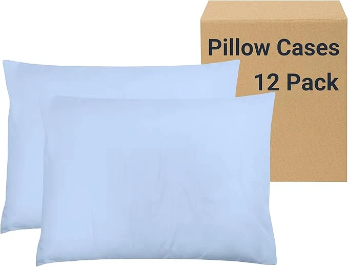 Refined ZPECC Pillow Cases Standard Size Set of 12 20×26 Envelope Closure Pillowcases Soft Plain Brushed Microfiber Covers Hypoallergenic Breathable Light Blue Premium