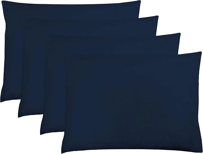 Clean ZPECC Navy Pillow Cases King Size Set of 4 20×36 Envelope Closure Pillowcases Soft Plain Brushed Microfiber Covers Hypoallergenic Breathable Consistent