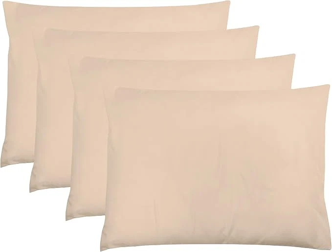 Outstanding ZPECC Pillow Cases Queen Size Set of 4 20×30 Envelope Closure Pillowcases Soft Plain Brushed Microfiber Covers Hypoallergenic Breathable Beige Excellent