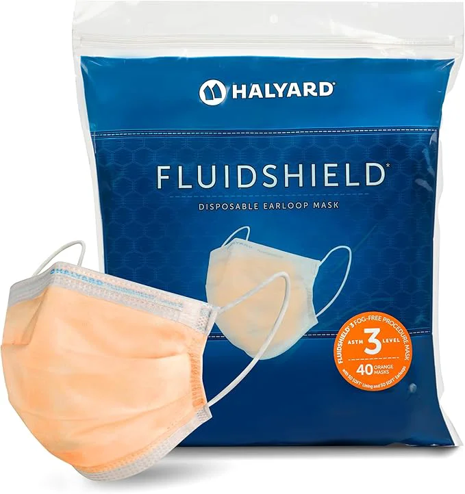 Artisan HALYARD FLUIDSHIELD level 3 Disposable Procedure Mask w SO SOFT Lining Earloops Top-Quality
