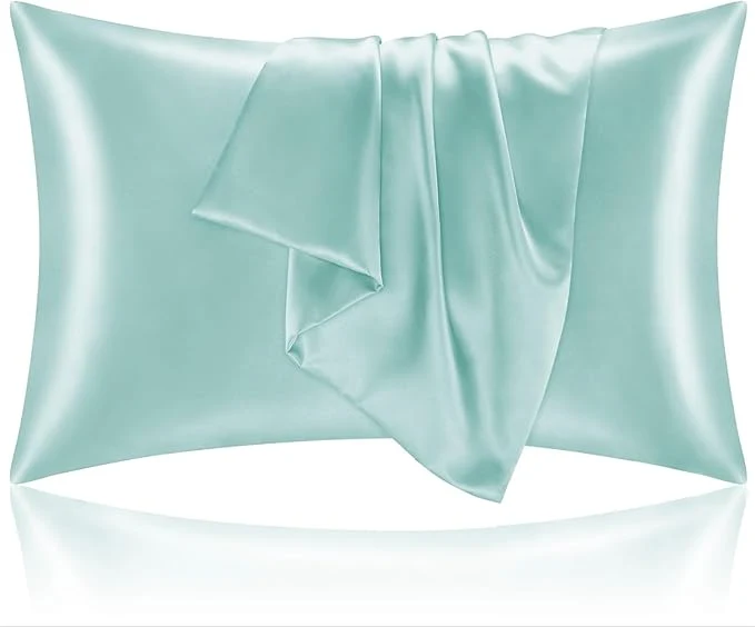 Fashionable BEDELITE Satin Pillowcase for Hair and Skin Super Soft and Cooling Similar to Silk Pillow Cases 2 Pack with Envelope Closure Gift for Women Men 20 quot x40 quot King Size Blue Grey Recyclable
