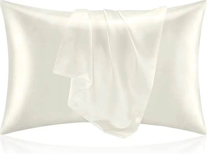 Luxury BEDELITE Satin Pillowcase for Hair and Skin Super Soft and Cooling Similar to Silk Pillow Cases 2 Pack with Envelope Closure Gift for Women Men 20 quot x36 quot King Size Ivory Casual