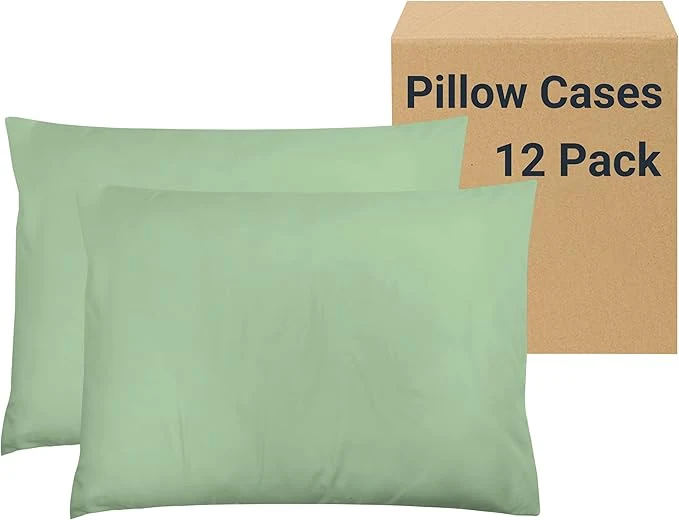 Effective ZPECC Pillow Cases Queen Size Set of 12 20×30 Envelope Closure Pillowcases Soft Plain Brushed Microfiber Covers Hypoallergenic Breathable Sage Green Safe