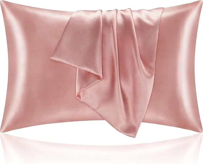 Verified BEDELITE Satin Pillowcase for Hair and Skin Super Soft and Cooling Similar to Silk Pillow Cases 2 Pack with Envelope Closure Gift for Women Men 20 quot x36 quot King Size Rose Pink Outstanding