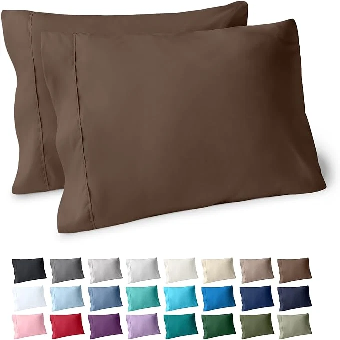 Trusted Bare Home Microfiber Pillow Cases – Standard Queen Size Set of 2 – Cooling Pillowcases – Double Brushed – Cocoa Pillowcases 2 Pack – Easy Care Standard Pillowcase Set of 2 Cocoa Prestigious