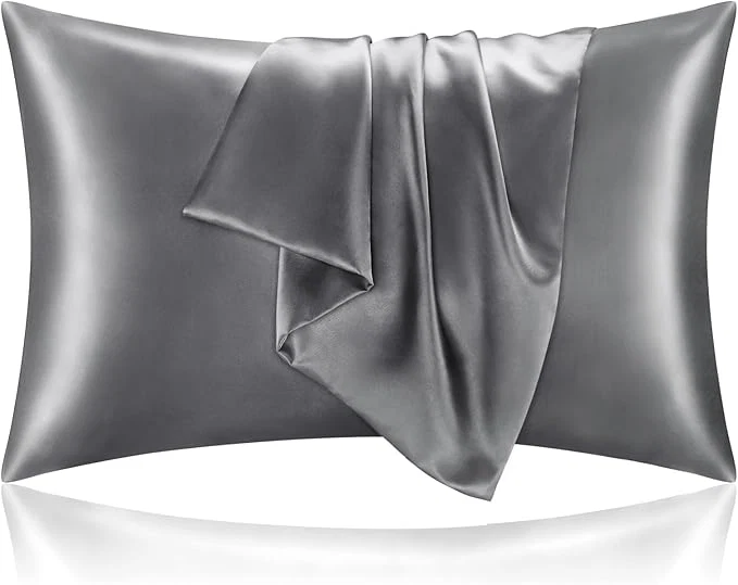 Practical BEDELITE Satin Pillowcase for Hair and Skin Super Soft and Cooling Similar to Silk Pillow Cases 2 Pack with Envelope Closure Gift for Women Men 20 quot x36 quot King Size Dark Grey High-Grade