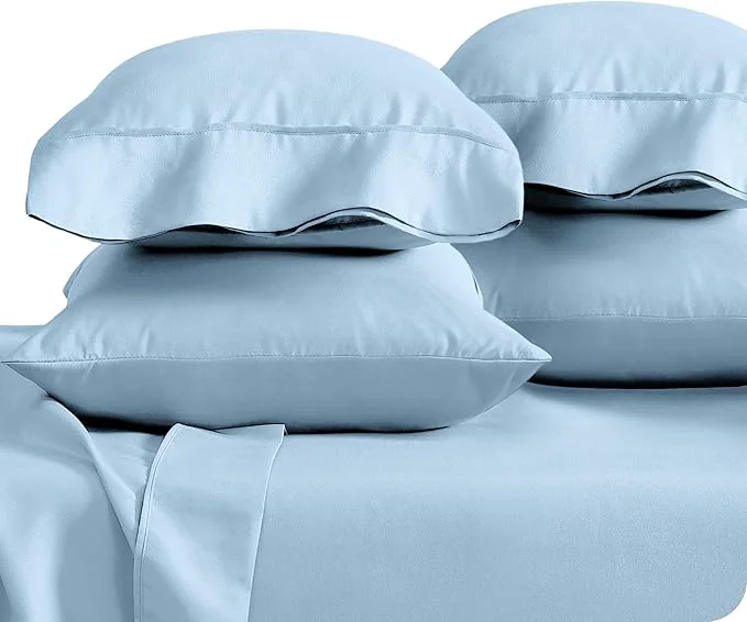 Breathable Bare Home Microfiber King Pillowcase Set of 4 – Light Blue 20×40 Consistent
