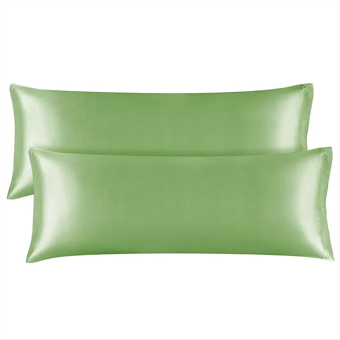 First-Class BEDELITE Satin Body Pillow Cover 2 Pack Super Soft and Cooling Body Pillow Pillowcase for Hair and Skin Breathable Silky Full Long Pillowcase Cover 20 quot x54 quot Sage Green Contemporary