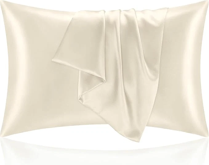 High-Grade BEDELITE Satin Pillowcase for Hair and Skin Super Soft and Cooling Similar to Silk Pillow Cases 2 Pack with Envelope Closure Gift for Women Men 20 quot x40 quot King Size Beige Advanced