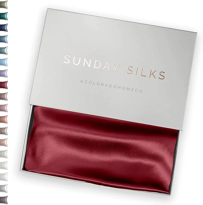 Genuine SUNDAYSILKS™ Premium Silk Pillow Cases Mulberry Silk Pillowcase with Zipper All Sides 22 Momme Grade 6A Silk Standard Queen King Size Pinot