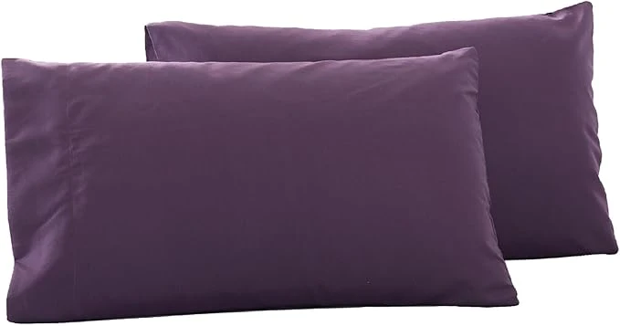 Recyclable Microfiber Standard Bed Pillowcases 2 Pack Super Soft Bed Pillow Covers Envelope Closure Wrinkle Fade and Stain Resistant 20×26 Purple Luxury