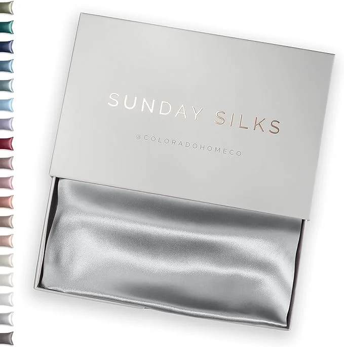 Trusted SUNDAYSILKS™ Premium Silk Pillow Cases Mulberry Silk Pillowcase with Zipper All Sides 22 Momme Grade 6A Silk Standard Queen King Size Silver Quartz Eco-Friendly