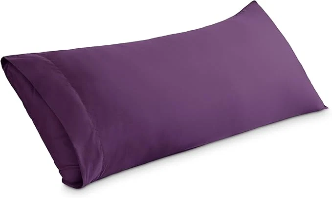 Easy-to-Use Bare Home Microfiber Body Pillow Cover – Ultra Soft amp Cooling – Double Brushed – Envelope Closure – Easy Care 20 39 39 x54 39 39 Body Pillow Cover Plum First-Class