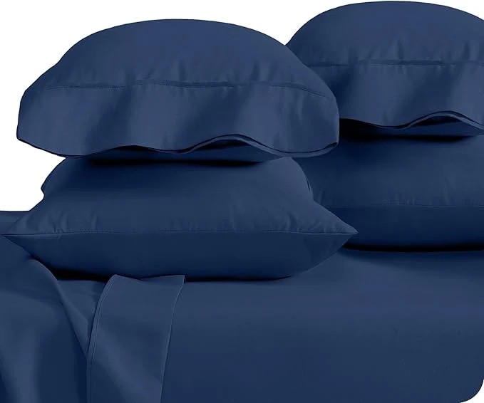 Breathable Bare Home Microfiber Bulk Pillow Cases – Standard Queen Size Set of 4 – Cooling Pillowcases – Double Brushed – Dark Blue Pillowcases 4 Pack – Easy Care Standard – 4 Pack Dark Blue Professional