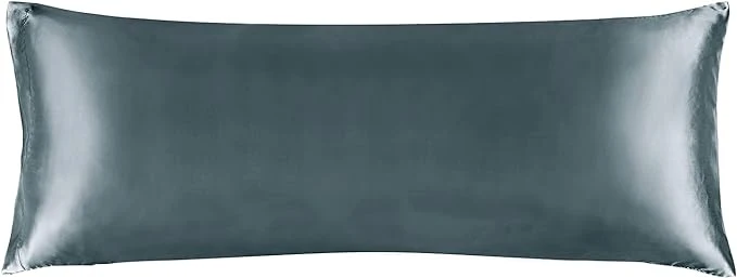 Classic BEDELITE Satin Body Pillow Cover Super Soft and Cooling Body Pillow Pillowcase for Hair and Skin Breathable Silky Full Long Pillowcase Cover 20 quot x54 quot Space Grey Comfortable