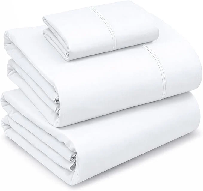 Exclusive RUVANTI Cotton Sheets – Twin XL Size Percale Bedding Cooling amp Breathable Durable with a Crisp Soft amp Comfortable Feel 16 quot Deep Pocket 3-Piece Set Bright White Original