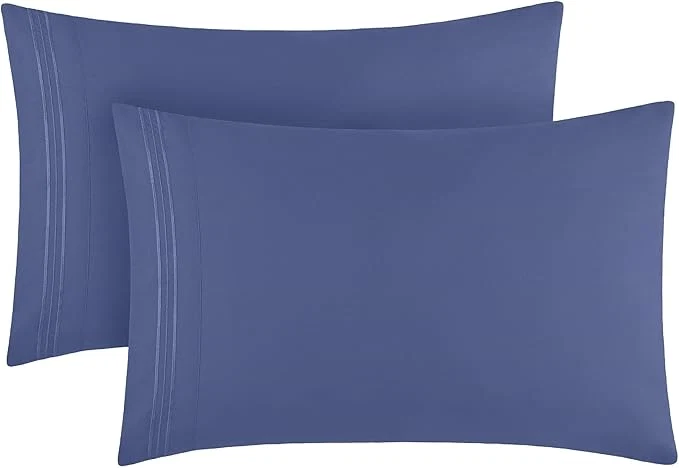 Dependable Mellanni Pillow Cases – Luxury Extra Soft Cooling Pillow Covers – 2 PC Iconic Collection Pillowcases – Envelope Closure King 20 quot x 40 quot Blue Nova Consistent
