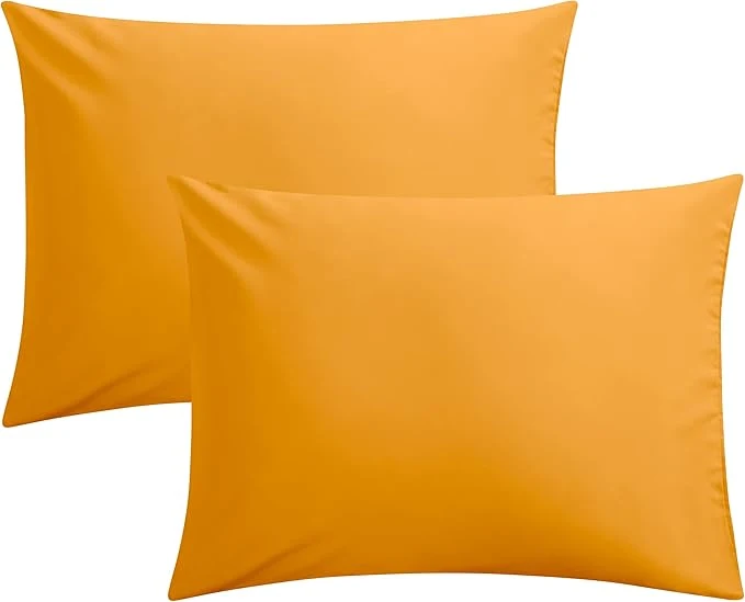 Traditional FLXXIE Pillow Cases Standard Size Soft Microfiber Pillow Covers with Envelope Closure Wrinkle Stain Resistant Pillowcases 2 Piece Set 20×26 Ginger Yellow Carefully Designed