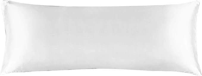 Optimized BEDELITE Satin Body Pillow Cover Super Soft and Cooling Body Pillow Pillowcase for Hair and Skin Breathable Silky Full Long Pillowcase Cover 20 quot x54 quot White Exclusive