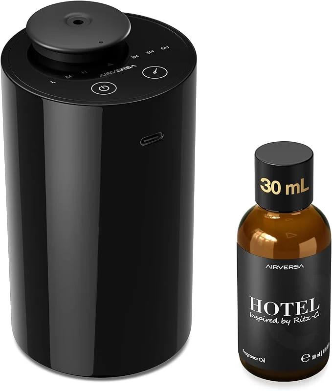 Powerful Airversa Waterless Essential Oil Diffuser Starter Kit Natural