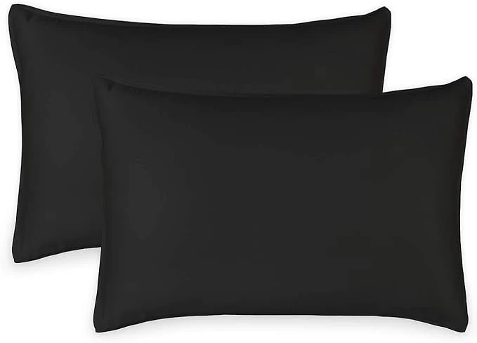 Reusable King Pillowcases by Pure Bamboo Organic Viscose Derived from Bamboo Luxuriously Soft amp Cooling Double Stitching Envelope Closure 2 King Pillowcases Black Recyclable