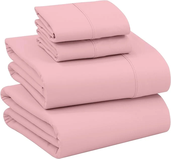 Fast RUVANTI Cotton Sheets – California King Percale Bedding Cooling amp Breathable Durable with a Crisp Soft amp Comfortable Feel 14 quot Deep Pocket 4-Piece Set Bridal Rose