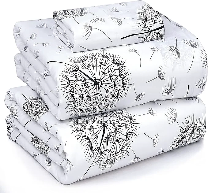 Quality RUVANTI Cotton Sheets – Twin Size Percale Bedding Cooling amp Breathable Floral Design Durable with a Crisp Soft amp Comfortable Feel 16 quot Deep Pocket 3-Piece Set Dandelion Luxury