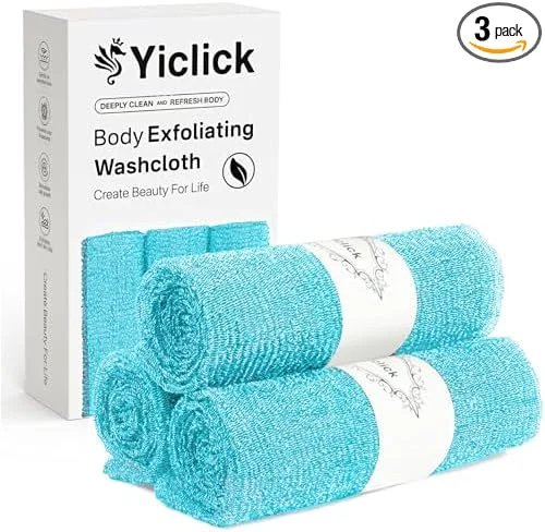 Secure Yiclick Exfoliating Washcloth Towel- Exfoliating Body Scrubber Exfoliator Powerful
