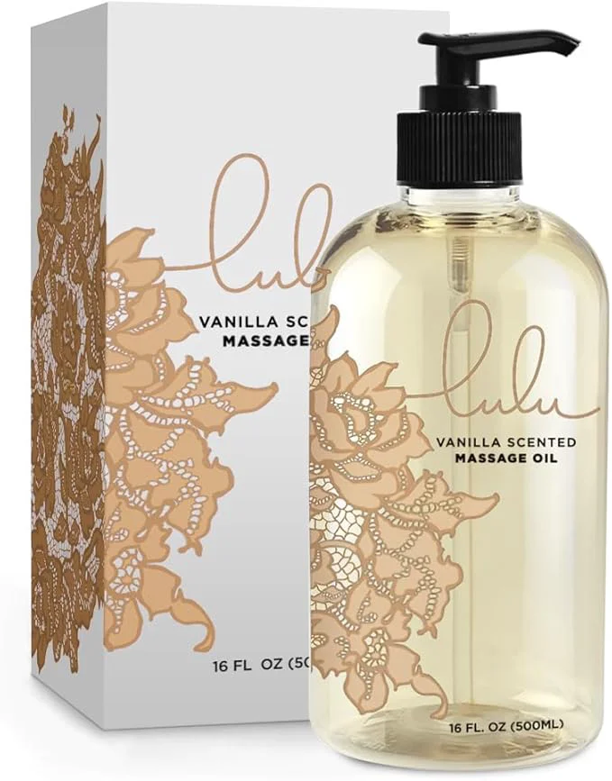 World-Class Lulu Vanilla Massage Oil with Fractionated Coconut Cocoa Butter Deeply Refined