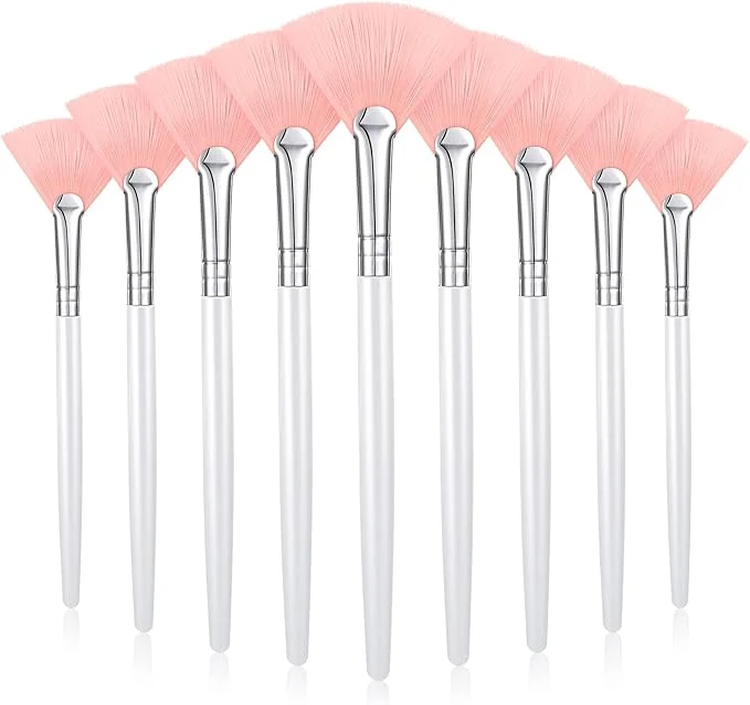 Consistent 9 Pieces Facial Fan Mask Brushes Soft Facial Applicator Brushes Tools Premium Material