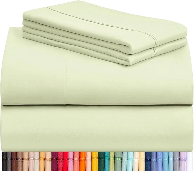 Exceptional LuxClub 4 PC Sheet Set Bed Sheets Deep Pockets 16 quot Eco Friendly Wrinkle Cooling Machine Washable Hotel Bedding Silky Soft – Sage Green Queen Elegant