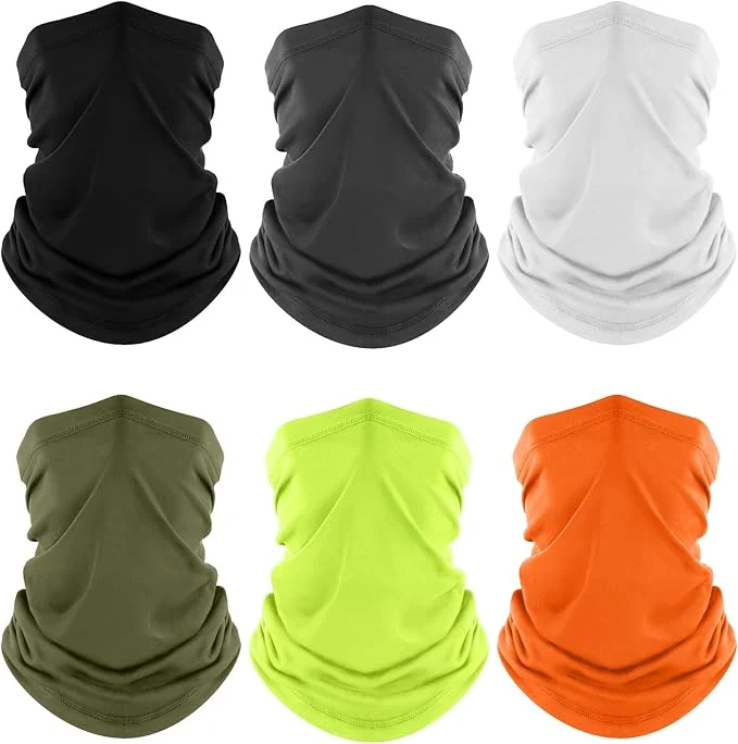 Official Fuinloth Neck Gaiter 6 Pack Cooling UV Protection Bandana Face Mask Gator Scarf Versatile