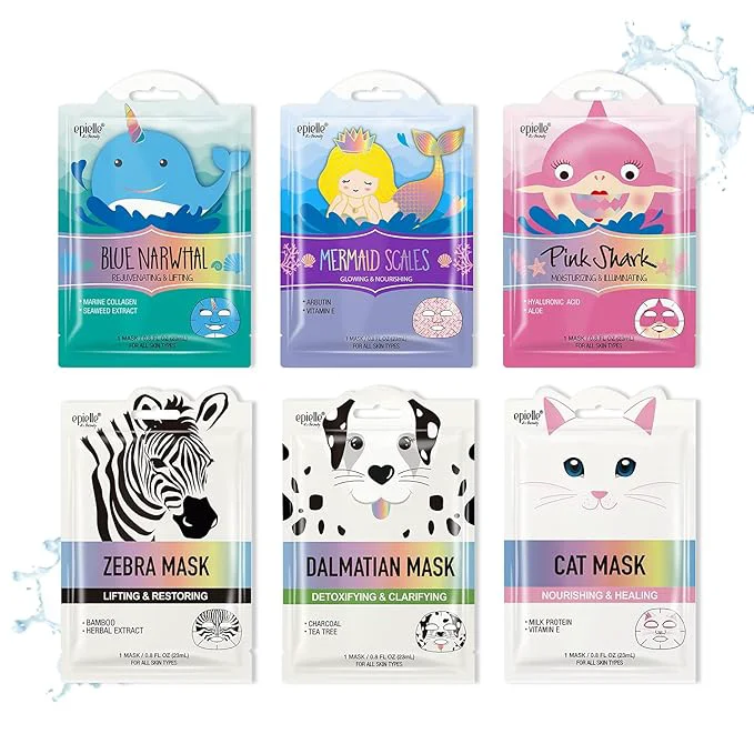 Flexible Epielle Character Face Mask Wave Wild 6 Pack Fun Effective Korean Skin Care Excellent