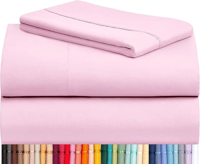 Authentic LuxClub 3 PC Twin XL Sheet Set Deep Pockets Wrinkle Cooling Bed Sheets Hotel Bedding for Women Men Kids amp Teens Includes 1 Fitted Sheet 1 Flat Sheet and 1 Pillowcase-Silky Soft Powder Pink Optimized