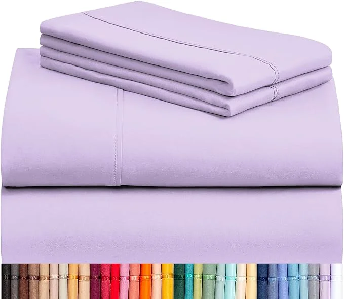 Comfortable LuxClub Twin XL Sheets – Soft Twin Bed Sheets for-Boys-and-Girls-3 PC Deep Pockets 18 quot Eco Friendly Wrinkle -Kids-Fitted Sheets Machine Washable Hotel Bedding Silky Soft – Lavender Twin XL Effective