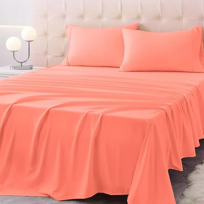 Solid Twin Size Bed Sheet Set – 3 Piece Soft Microfiber Sheets with Deep Pockets Cooling Technology and Wrinkle- Pillowcase. Hotel-Quality Durable Bedding Desert Flower Classic